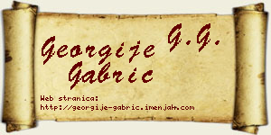Georgije Gabrić vizit kartica